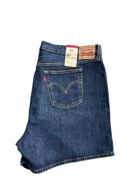 Levi’s 501 Original High Rise Denim Shorts NWT Dark Wash Button Fly Size 20